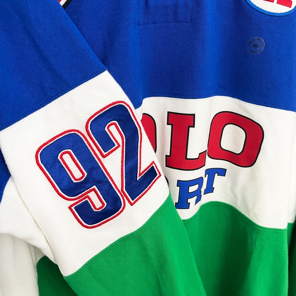 Polo by Ralph Lauren Blue and Green Long Sleeve Shirt - Picture 8 of 10